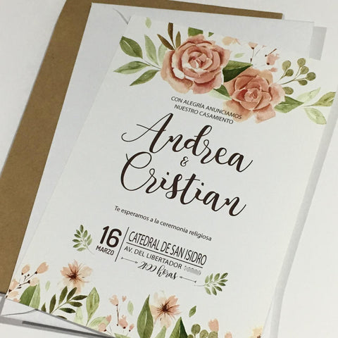 Pack 50 Tarjetón Invitación 10x14cm Clic Imprenta