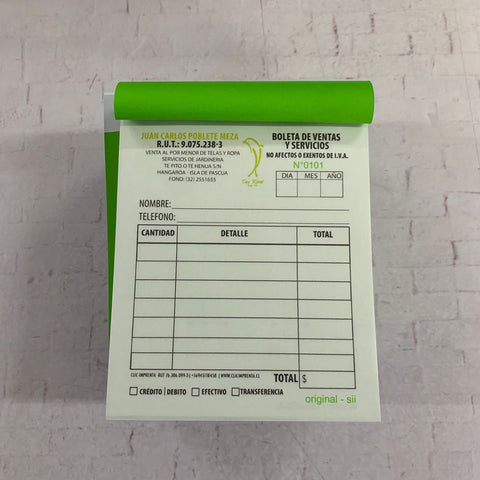 Pack 40 Talonarios 1/4 Carta