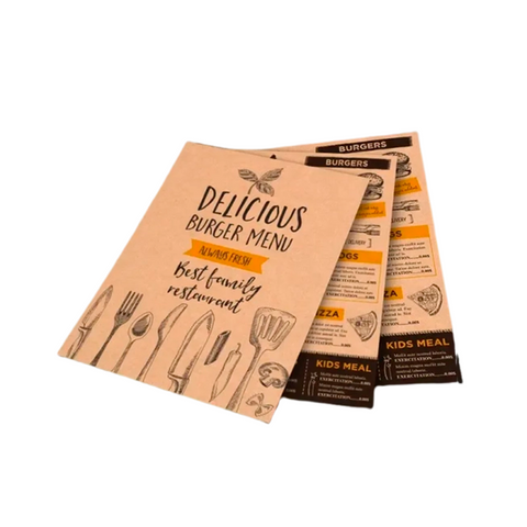 Pack 100 Flyers 1/4 carta - 10x14cm Kraft ecologico Clic Imprenta