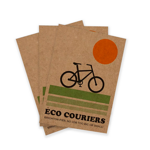 Pack 100 Flyers 1/4 carta - 10x14cm Kraft ecologico Clic Imprenta
