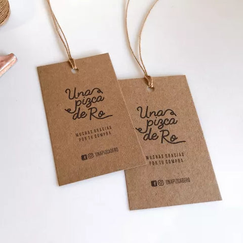 Pack 100 Etiquetas Papel Tags Ecologico Clic Imprenta