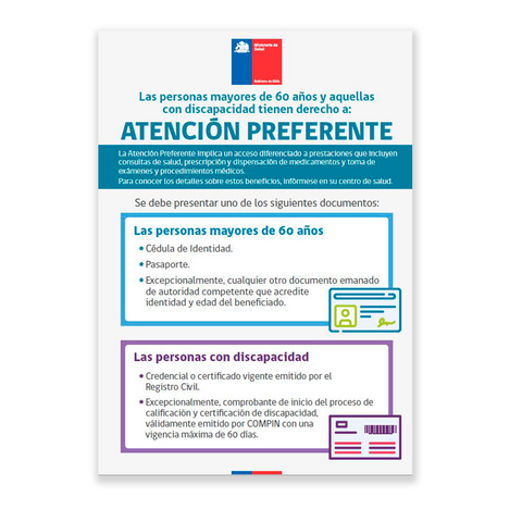 Letrero Atención Preferente Clic Imprenta