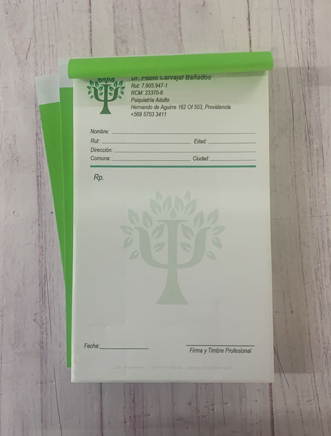 Talonario Recetas Psiquiatria Clic Imprenta