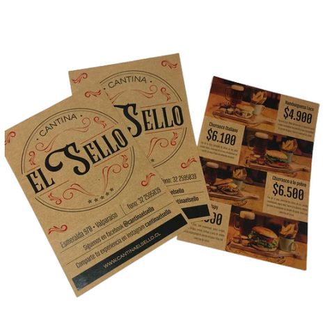 Pack 100 Flyers 1/2 carta - 14x20cm Ecologico Clic Imprenta