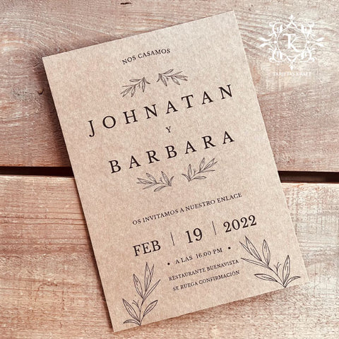 Pack 50 Tarjetón Invitación 10x14cm Ecologico Clic Imprenta