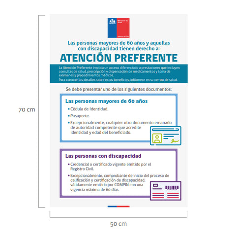 Letrero Atención Preferente Clic Imprenta