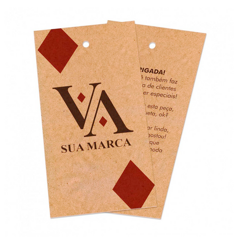 Pack 100 Etiquetas Papel Tags Ecologico Clic Imprenta