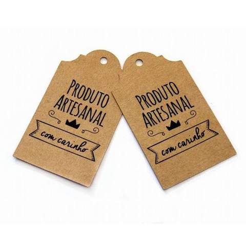 Pack 100 Etiquetas Papel Tags Ecologico Troquelado Clic Imprenta