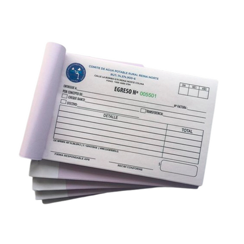 Talonarios 1/2 Carta - Vales egreso Clic Imprenta