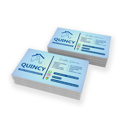Pack 100 Tarjetas de Visita Veterinarios Clic Imprenta