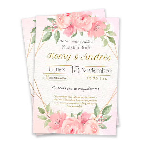 Pack 50 Tarjetón Invitación 10x14cm Clic Imprenta