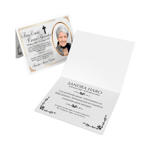 Pack 50 Tarjeta Condolencia con Sobre Clic Imprenta