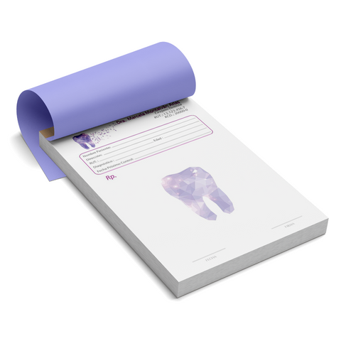 Recetario odontológico personalizado de 100 hojas con datos del dentista