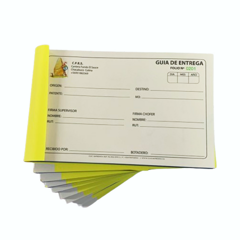 Talonario nota de venta personalizado autocopiativo 1/2 carta
