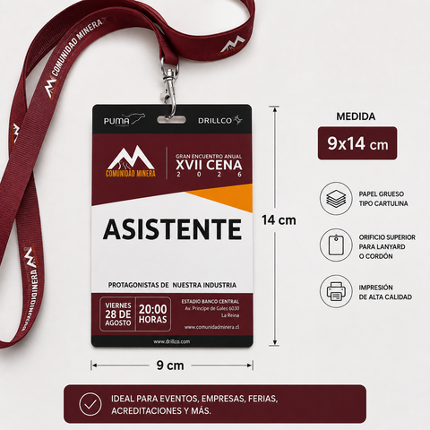 Credenciales Personalizadas Laminadas para Eventos y Empresas