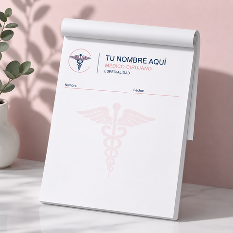 Talonario de 100 Rectas Medicas Personalizadas por Mayor