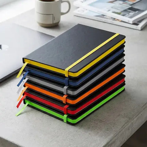 Cuaderno tapa dura con elástico 14x21cm - MAYORISTA