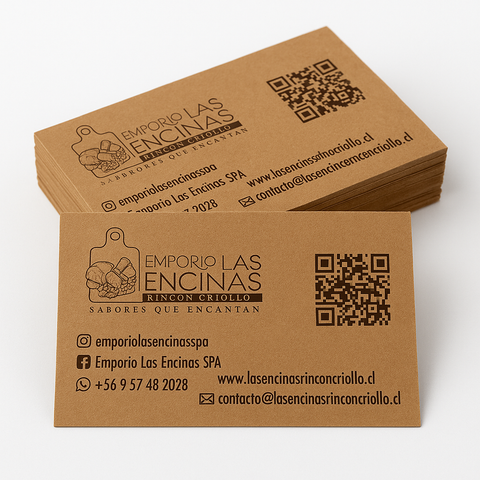 Pack 100 Tarjetas de Visita Ecológica Kraft