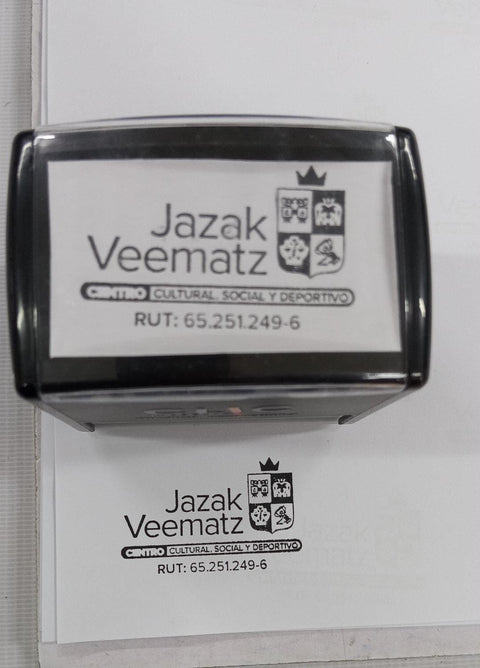 Timbre Rectangular de 5 x 3 cm Puede llevar textos y Logo (Opcional)