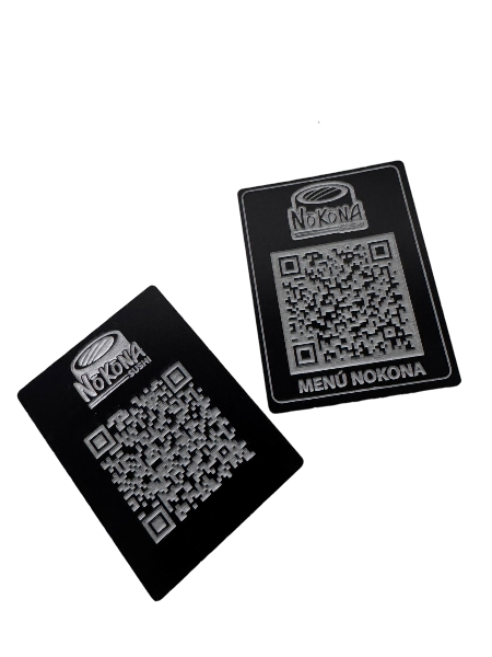 Placa acrilico con Código QR menú de mesa 8x6cm