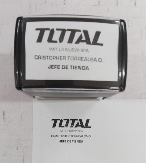 Timbre Rectangular de 6 x 4 cm Puede llevar textos y Logo (Opcional)