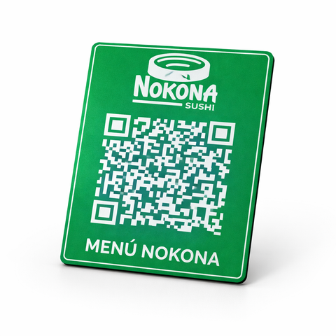 Placa acrilico con Código QR menú de mesa 8x6cm