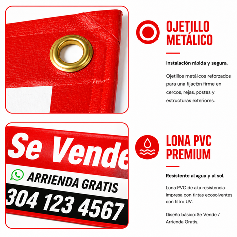 Letrero Personalizado Se Vende - Para Exterior