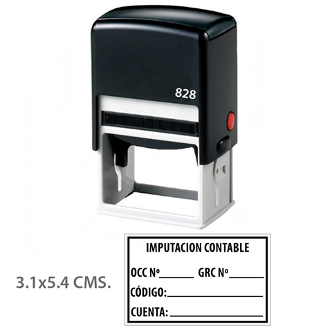Timbre Rectangular de 5 x 3 cm, Puede llevar textos y Logo (Opcional)