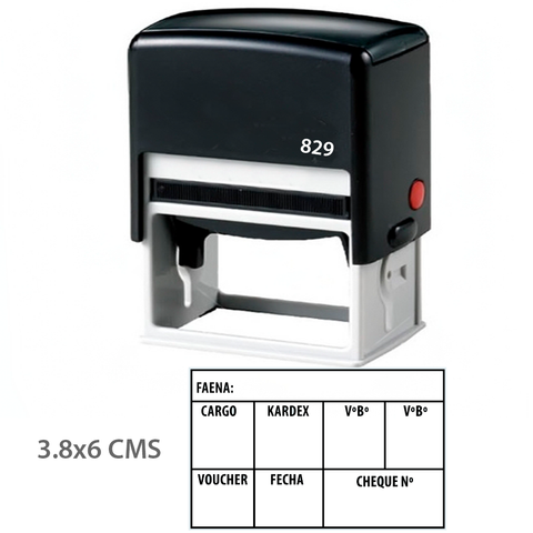 Timbre Rectangular de 6 x 4 cm, Puede llevar textos y Logo (Opcional)