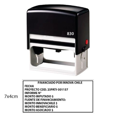 Timbre 830 Rectangular Gigante, Tamaño 7 x 4cm Puede llevar Textos y Logos Default Title Clic Imprenta