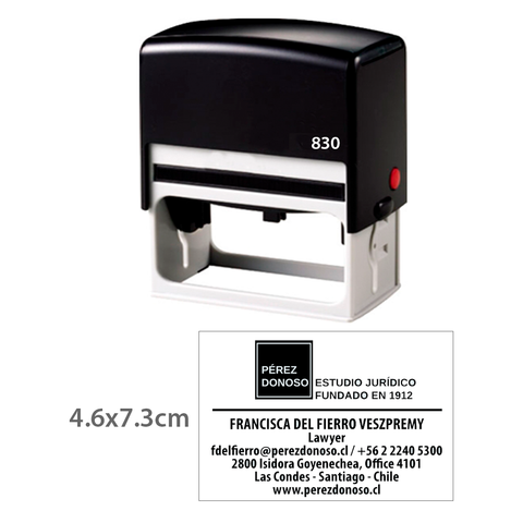 Timbre Rectangular Gigante, Tamaño 7,5 x 5cm Puede llevar Textos y Logos