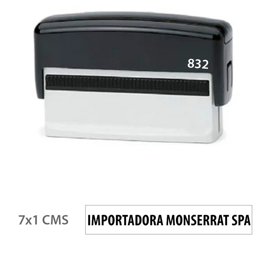Timbre 832 Rectangular de 1 x 7 cm Para 1 Línea de texto (Cheque Nomin ...