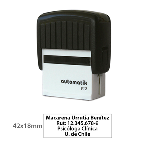 Timbre Mediano de 1,8 x 4,8 cm + Tinta de Regalo (Fabricación Express)
