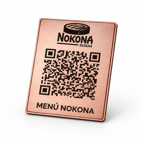 Placa acrilico con Código QR menú de mesa 8x6cm