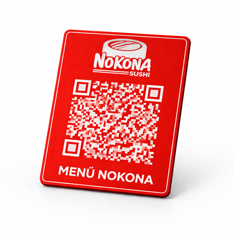 Placa acrilico con Código QR menú de mesa 8x6cm