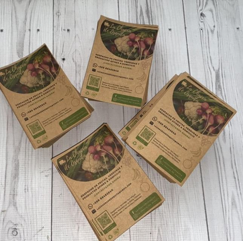 Pack 100 Flyers 1/4 carta - 10x14cm Kraft ecologico Clic Imprenta