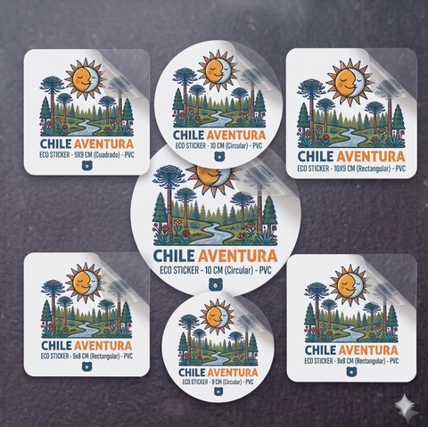 100 Stickers Adhesivos PVC Resistente  de 9cm