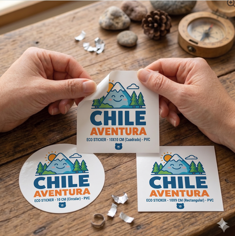 100 Stickers de PVC. resistente  10cm