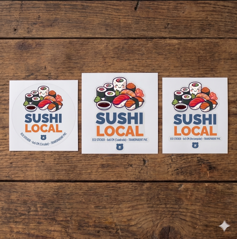 200 Stickers de PVC Resistente de 6cm