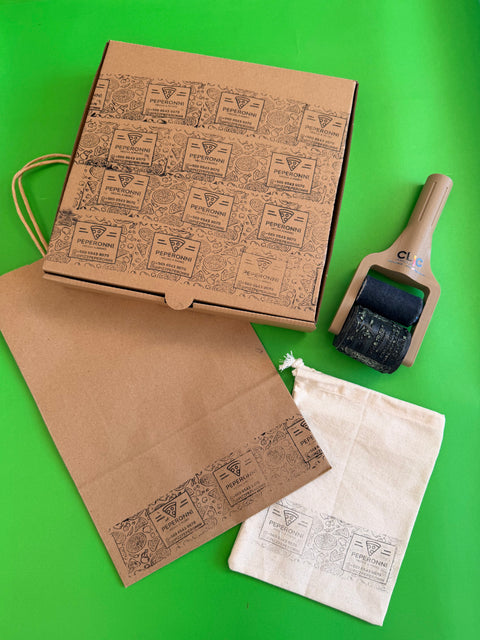 Timbre rodillo Roller Personalizado para Cajas, Bolsas con tinta 100cc