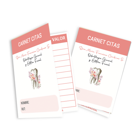 Carnet Citas Dentales 10x14cm