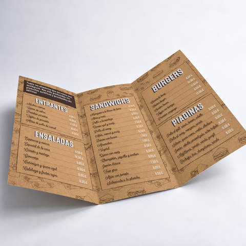 Triptico Kraft ecologico A4