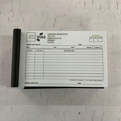 Pack 10 Talonarios 1/2 Carta autocopiativos