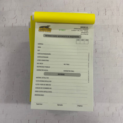Pack 20 Talonarios 1/2 Carta autocopiativos