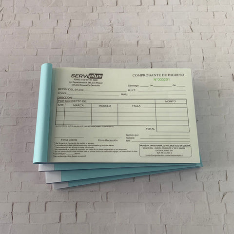 Pack 30 Talonarios 1/2 Carta autocopiativos