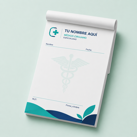 Talonario de 100 Rectas Medicas Personalizadas por Mayor