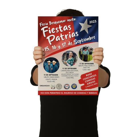 Póster Afiche 30x42cm fiestas patrias