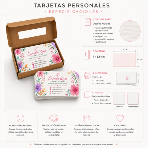 Tarjetas de Visita Opalina Hilada
