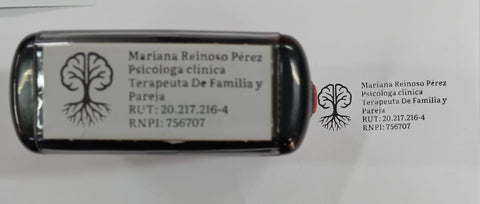 Timbre Extra Grande, Para 4 - 5 líneas de texto + Logo (Opcional)