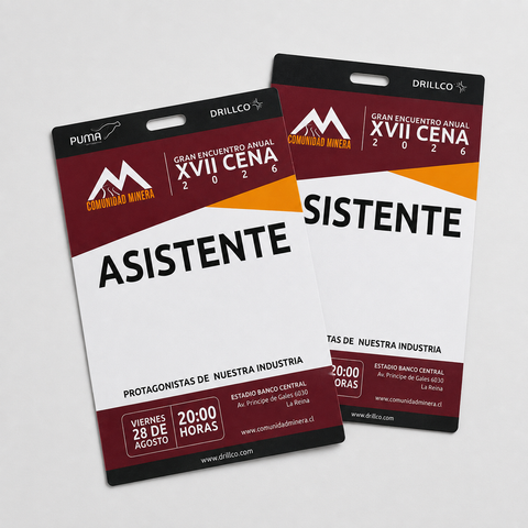 Credenciales Personalizadas Laminadas para Eventos y Empresas